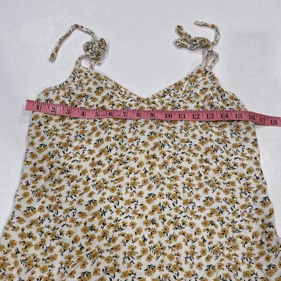 Abercrombie & Fitch Floral Tie Strap Tank Top Yellow White Size Small - Picture 4 of 4